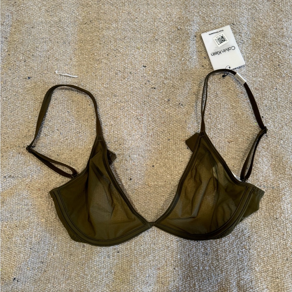 Calvin Klein Olive Green Mesh Bralette